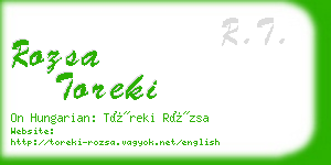 rozsa toreki business card